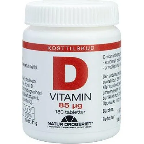 Natur Drogeriet D3-vitamin 85 mcg - 180 tabletter