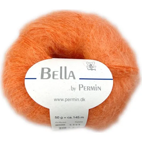 Bella Permin Mohairgarn - Lys Orange - 50g