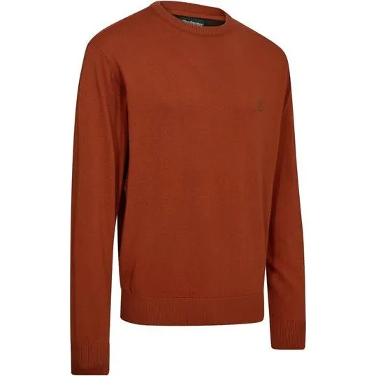Deerhunter Harrington O-Neck striktrøje - Oak Rust Melange