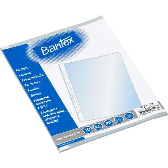 Bantex Lomme A5, 0,08 mm, Transparent (10 stk)