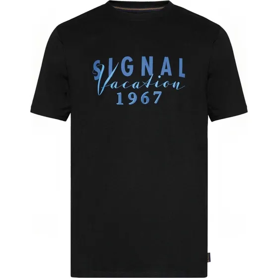 Signal FinnSi Sort T-shirt med Logoprint