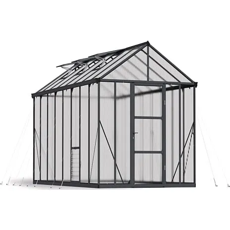 Canopia by Palram Glory drivhus 15,3 m² grå, 10 mm, inkl. sokkel