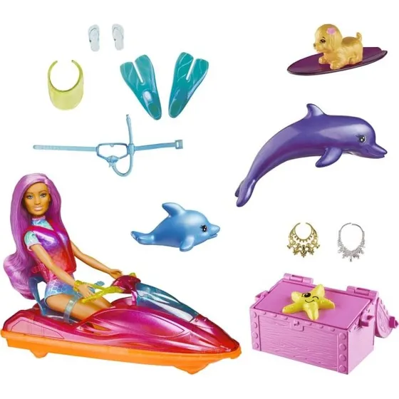 Barbie Dreamtopia Dukke med Jet-ski og Tilbehør