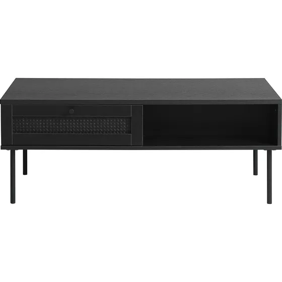 Håum Brooklyn Sofabord 60x110 cm - Sort med Rattan