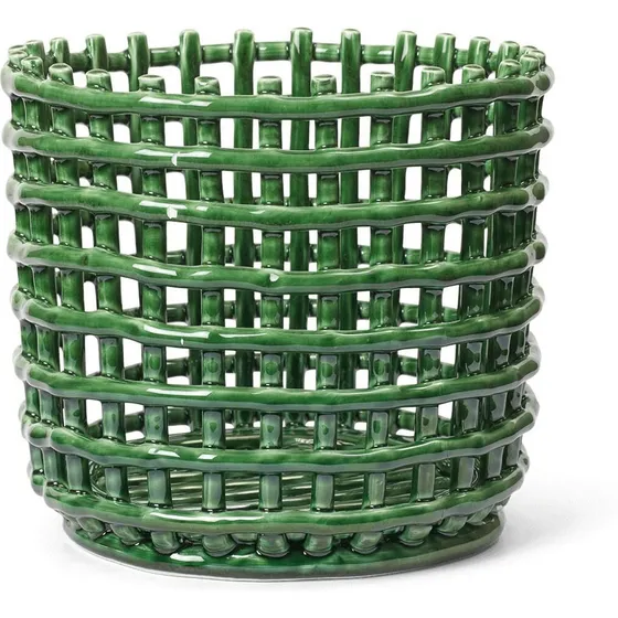 Ferm Living Ceramic Kurv Stor Emerald Green