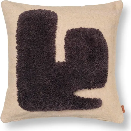 Ferm Living Lay Pude 50x50 cm Sand/Dark Brown