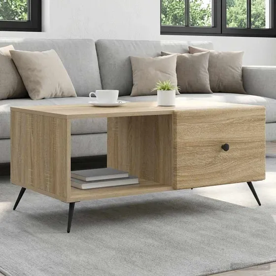 vidaXL Sofabord Sonoma-eg 90 x 50 x 40 cm