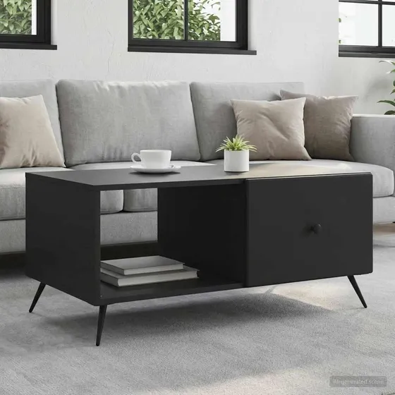 vidaXL Sofabord Sort 90 x 50 x 40 cm i Konstrueret Træ