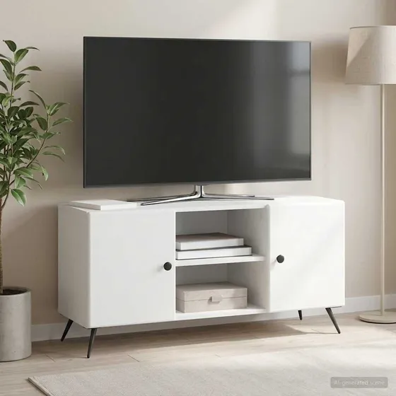 vidaXL TV-skab Hvid 102 x 34,5 x 50 cm i konstrueret træ