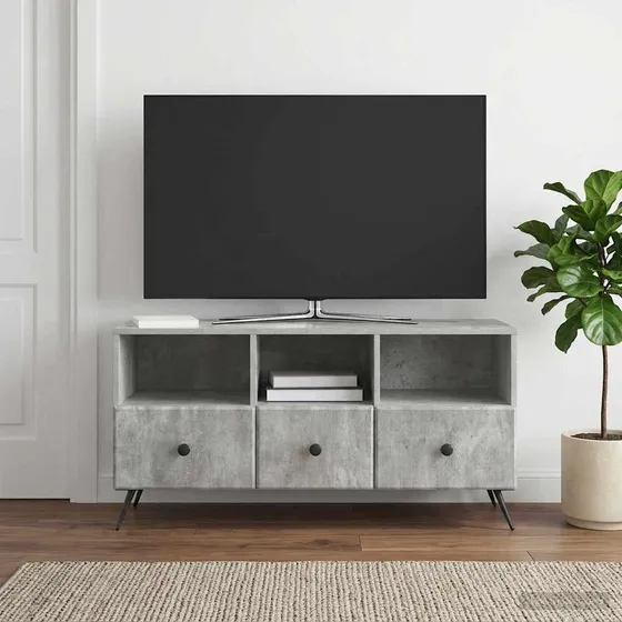 vidaXL TV-skab med skuffer, Betongrå, 102 x 34,5 x 50 cm