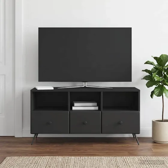 vidaXL TV-skab med 3 skuffer, Sort, 102 x 34,5 x 50 cm