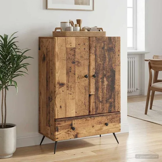 vidaXL Sideboard i gammelt træ, 66 x 34,5 x 95 cm