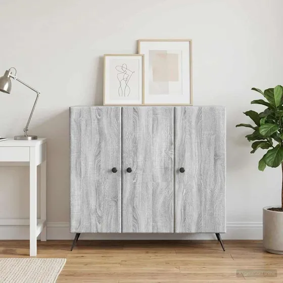 vidaXL Sideboard Grå Sonoma-eg, 89 x 34,5 x 80 cm