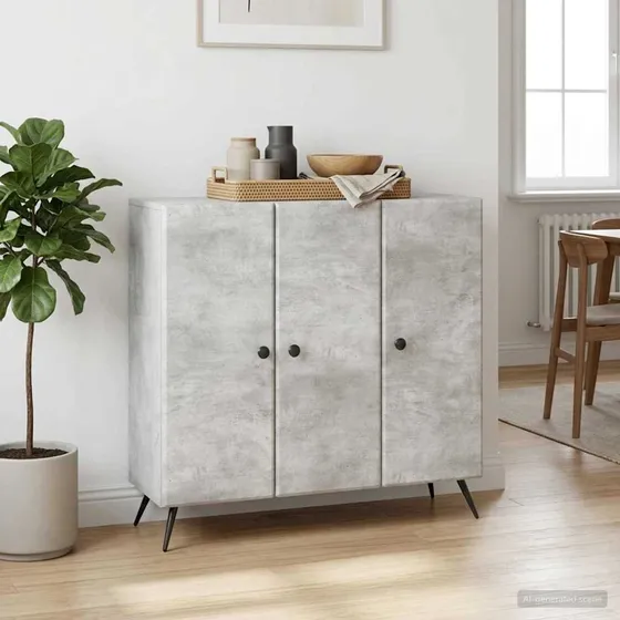 vidaXL Sideboard Betongrå 89 x 34,5 x 80 cm