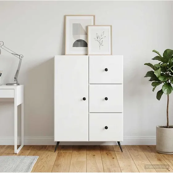 vidaXL Sideboard i hvid højglans, 66 x 34,5 x 90 cm