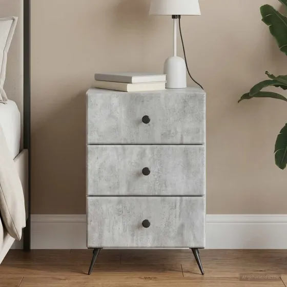 vidaXL Natskab Betongrå 43 x 41 x 66,5 cm i konstrueret træ