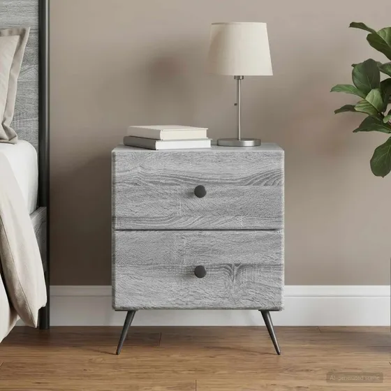 vidaXL Natskab Grå Sonoma-eg 43 x 34,5 x 47,5 cm