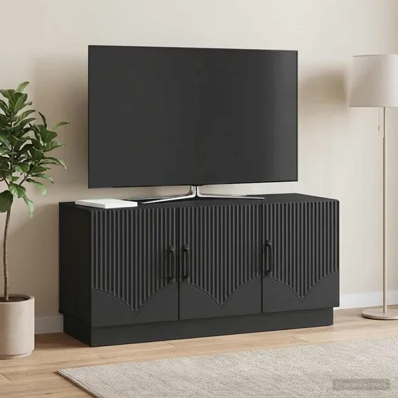 vidaXL TV-skab Sort 99 x 34,5 x 47 cm i konstrueret træ