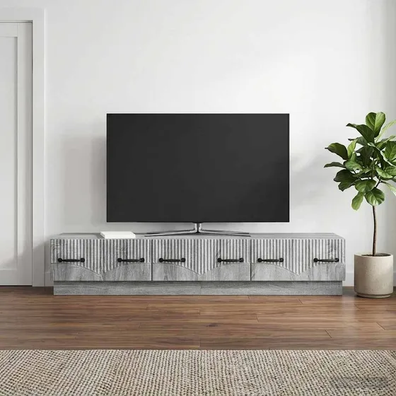 vidaXL TV-skab i grå sonoma-eg, 147 x 34,5 x 27 cm
