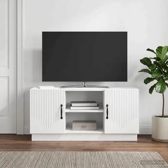 vidaXL TV-skab i hvid højglans - 102 x 34,5 x 47 cm