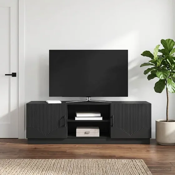 vidaXL TV-skab Sort 150 x 31 x 47 cm i konstrueret træ