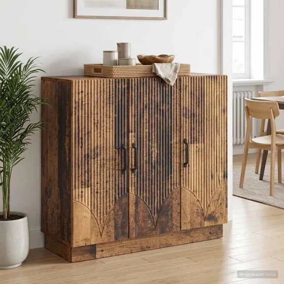 vidaXL Sideboard i gammelt træ, 89 x 34,5 x 77 cm