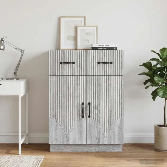 vidaXL Sideboard Grå Sonoma-eg 66 x 34,5 x 87 cm