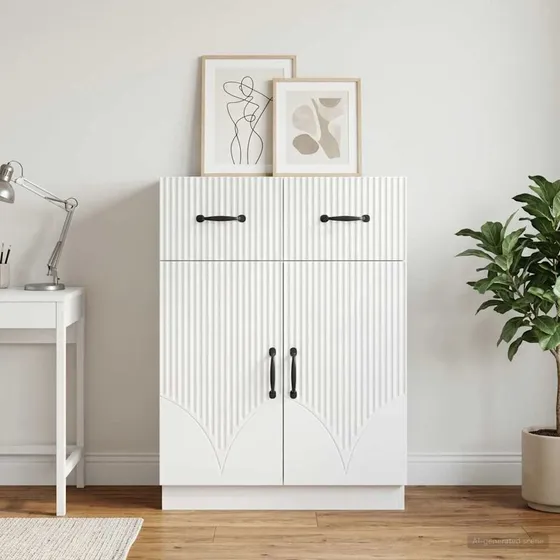 vidaXL Sideboard Hvid 66 x 34,5 x 87 cm i konstrueret træ