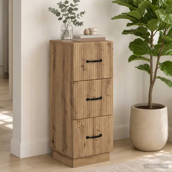 vidaXL Skuffeskab Artisan-eg 33 x 34,5 x 87 cm