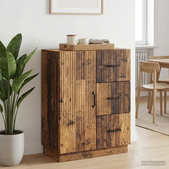 vidaXL Sideboard i gammelt træ, 66 x 34,5 x 87 cm
