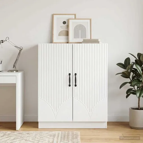 vidaXL Sideboard Hvid Højglans 66 x 34,5 x 87 cm