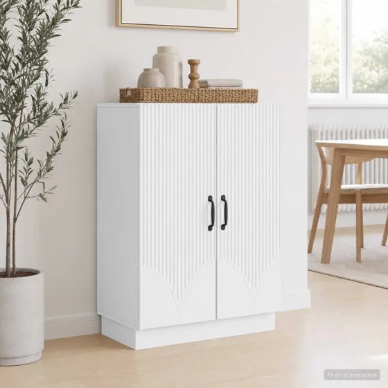vidaXL Sideboard Hvid 66 x 34,5 x 87 cm i konstrueret træ