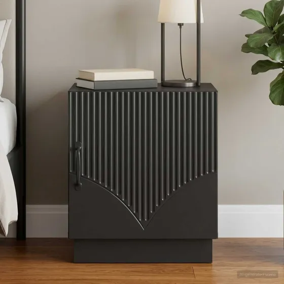 vidaXL Sengebord Sort 43 x 34,5 x 47 cm i Konstrueret Træ