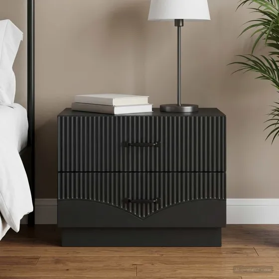 vidaXL Natskab Sort 62 x 34,5 x 44,5 cm i konstrueret træ