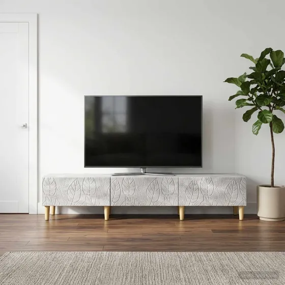 vidaXL TV-skab i betongrå med 3 skuffer - 147 x 34,5 x 30 cm