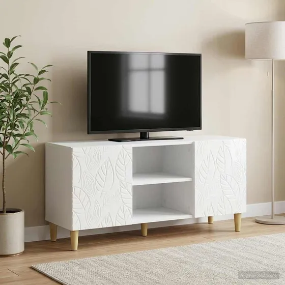 vidaXL TV-skab 102 x 34,5 x 50 cm Hvid højglans