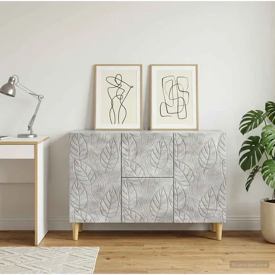 vidaXL Sideboard Betongrå 89 x 34,5 x 60 cm i konstrueret træ