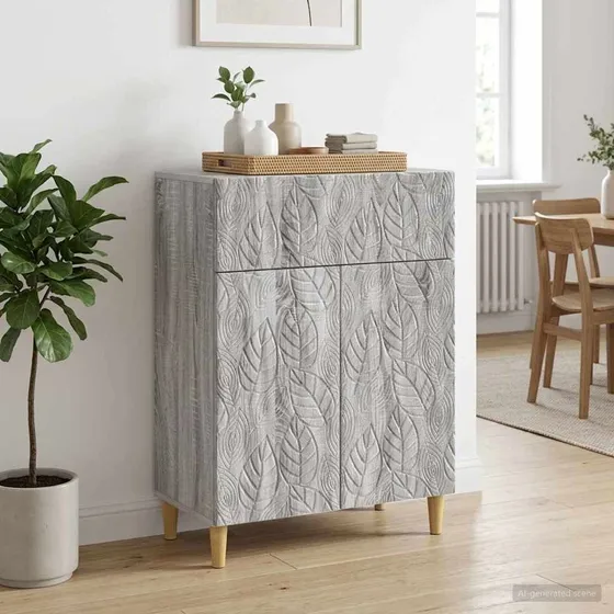 vidaXL Sideboard Grå Sonoma 66 x 34,5 x 90 cm