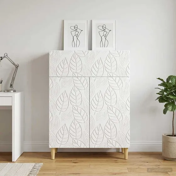 vidaXL Sideboard Hvid Højglans 66 x 34,5 x 90 cm