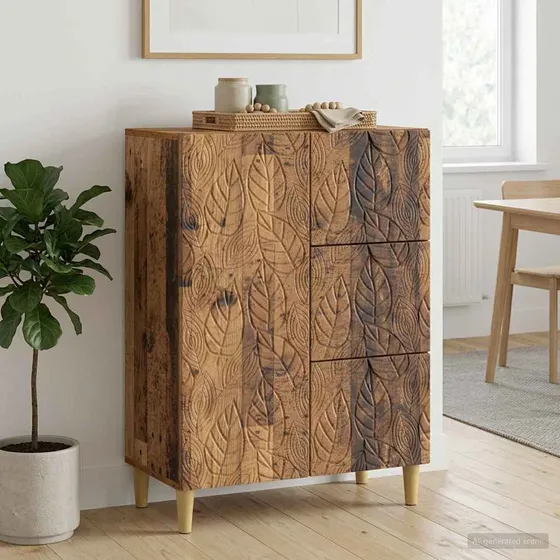 vidaXL Sideboard i gammelt træ, 66 x 34,5 x 90 cm