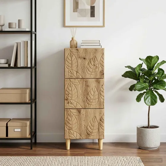 vidaXL Skuffeskab Artisan-eg 33 x 34,5 x 90 cm