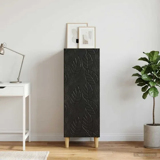 vidaXL Sideboard Sort 33 x 34,5 x 90 cm i konstrueret træ