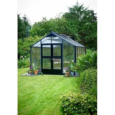 Juliana Premium drivhus 13 m², antracit - 10 mm polycarbonat