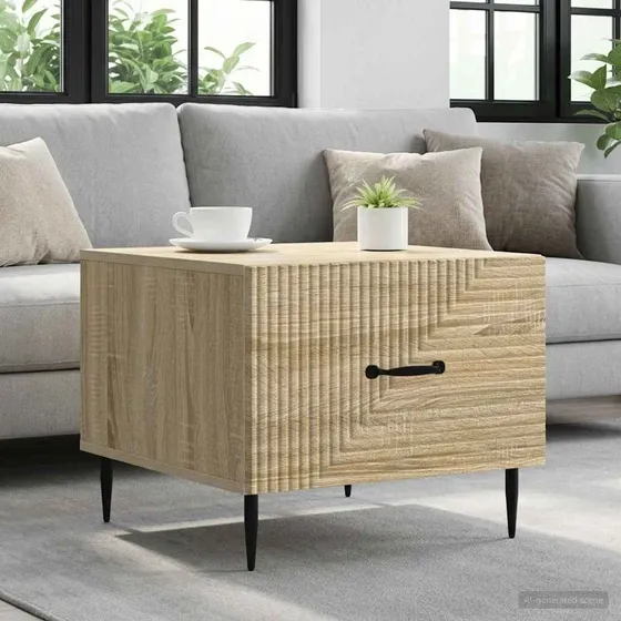 vidaXL Sofabord med skuffe Sonoma-eg 49 x 50 x 40 cm