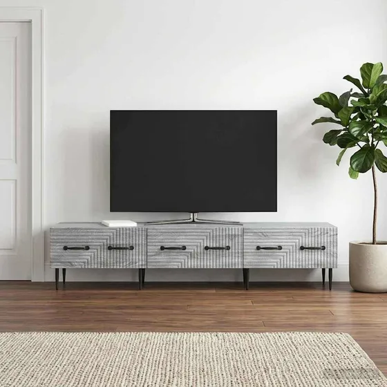 vidaXL TV-skab i grå sonoma-eg, 147 x 34,5 x 30 cm