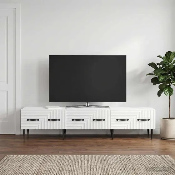 vidaXL TV-skab i hvid højglans, 147 x 34,5 x 30 cm