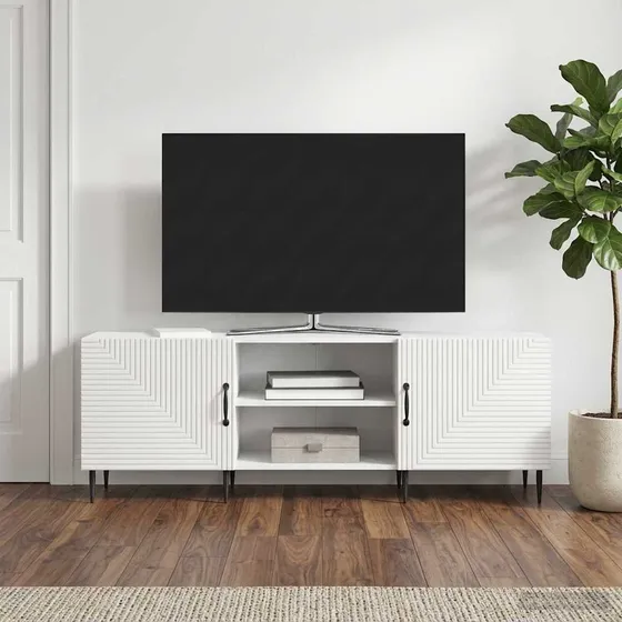 vidaXL TV-skab 150 x 31 x 50 cm Hvid Højglans