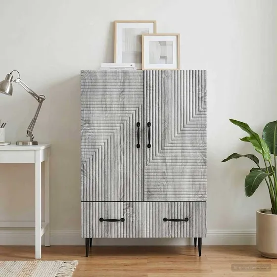vidaXL Sideboard Grå Sonoma-eg 66 x 34,5 x 95 cm