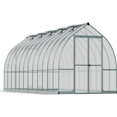 Canopia by Palram Bella drivhus 17,6 m², sølv, 6 mm poly, inkl. sokkel