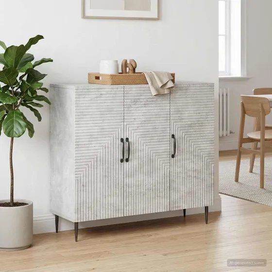 vidaXL Sideboard Betongrå 89 x 34,5 x 80 cm